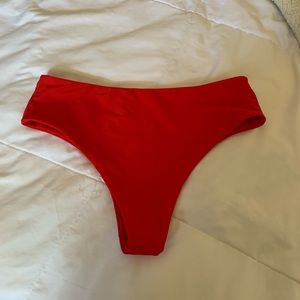 Red high wasted bikini bottoms